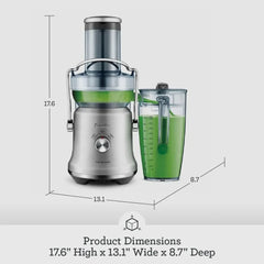 Juice Fountain Juicer Brushed Stainless Steel 70 Fl Oz Fruit Juice Extractor and Vegetables Blender Machine Orange Kitchen Home