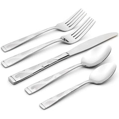 Oneida 45 Piece Amsterdam Everyday Flatware, Service for 8, 18/0 Stainless Steel, Silverware Set, Dishwasher Safe, Multi