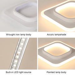 Modern LED Ceiling Light Fixture 21W Square Ceiling Lighting, Warm White 3000K Flush Mount Ceiling Light for Hallway, Corridor,