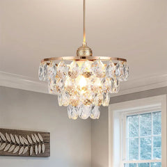 Modern Crystal Ceiling Lamp Hallway Cloakroom Small Chandelier French Style Semi Flush Mount Ceiling Light Gold /Black Luminaire
