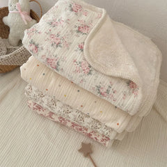 Winter Baby Blanket for Newborn Fleece Cotton Muslin Swaddle Bedding Velvet Stroller Cover New Born Kids Blanket Mother Kids Gta