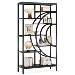 Tribesigns Bookshelf Industrial 5 Tier Etagere Bookcase, Freestanding Tall Bookshelves Display Shelf Storage Organizer