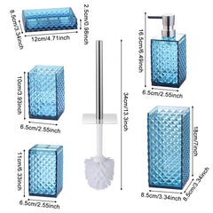 Clear Acrylic Bathroom Accessories Set - Rust-Free, Transparent Design