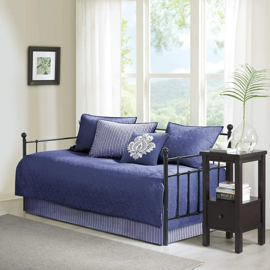 Madison Park Cotton Daybed Cover Set-Double Sided Quilting Classic Cottage Design All Season Bedding With Bedskirt, Matching