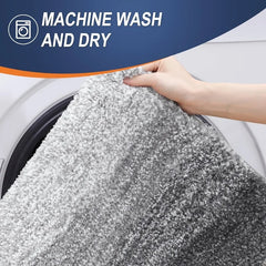 Bathroom Rugs Sets 3 Piece, Soft Absorbent Microfiber Bath Rugs and U-Shaped Contour Toilet Rug Area Rug Set