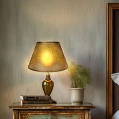 2pc 7×13×7.8" etched chrysanthemum style metal lampshade, suitable for table lamp, floor lamp, black gold