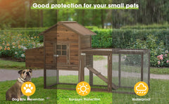 Large Wooden Chicken Coop, 160IN Outdoor Chicken Cages and Run with Nesting Boxes, Hen Run Poultry Pet House Rabbit Hutch
