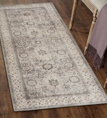 Machine Washable Area Rug Runner - Living Room Bedroom Bathroom Kitchen Entryway Office - Padded Low Pile Stain Resistant Premiu