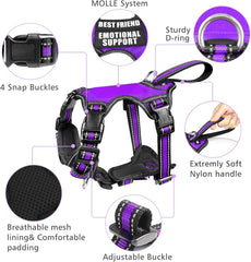 Pet Harness Collar and Leash Set All-in-one Reflective Dog Harness No Pull with Adjustable Buckles for Puppies Small Medium