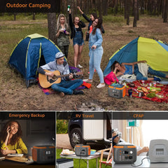 300W Portable Power Station with 60W Solar Panel 260Wh/70000mAh Outdoor Solar Generator 110V Outlet Solar Power Bank for Camping