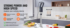 SucceBuy Commercial Immersion Blender 500W 16inch Stepless Variable Speed Multi-Purpose for Soup Sauces Mashed Potatoes Cream