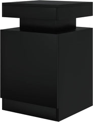 Nightstand Set of 2 with LED Lights,Night Stand with Storage Cabinet for Bedroom,Bedside Table with LED, White