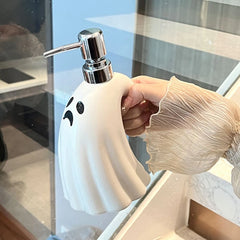 Hand Sanitizer Bottle Ceramic Soap Dispenser Bathroom Large Capacity Pressed Bottle For Halloween Bathroom Decor Hotel Soap dish