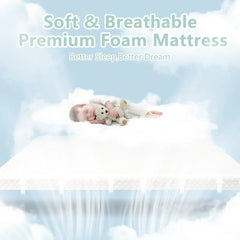 Pack and Play Mattress Pad,Dual-Sided Memory Foam Pack Mattresses,Portable Crib Mattress for Pack with Washable Removable Cover