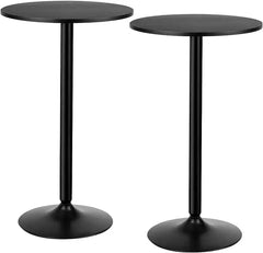 Bar Table, Round Cocktail Table Modern Style Standing Circular Bistro Table Suitable for Pub,Restaurant Black Set