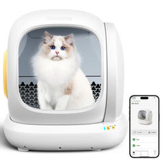 Smart Automatic Self-Cleaning Cat Litter Box, APP Control/Integrated Safety Protection, White