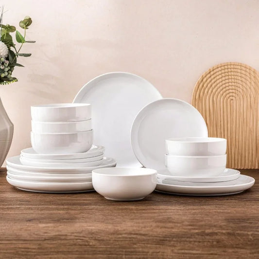 Ceramic Dinnerware Sets of 6,Porcelain Plates and Bowls Sets, Scratch Resistant Dishes Set, Dishwasher & Microwave & Oven