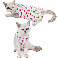 Pet Cat Weaning Suit Cotton Clothes for Small Dogs Cat Vest Jumpsuit Anti-licking After Surgery Recovery Care Suit Kitten Outfit