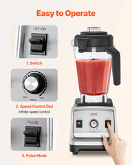 VEVOR Professional Blender for Smoothies, 85 oz 1400W, with Powerful Motor, Multi-Functional Food Processing Blender,for Kitchen