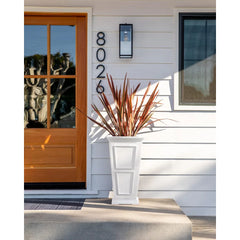 Tall Plastic Planter - Large Outdoor Planter for Front Porch | Crack Resistant All-Weather Use | Classic Estate Design