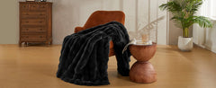 JELLYMONI Faux Fur Throw Blanket, Throw Blanket for Couch, Fuzzy Cozy Plush Bubble Bed Throw Blanket, Thick and Warm Blanket