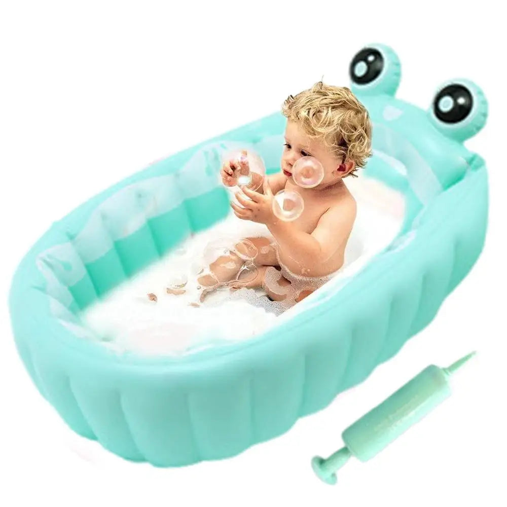 Baby Bathtub With Air Pump Portable Newborn Toddler Bathing Tub With Air Pump Collapsible Shower Basin For Boys And Girls Home