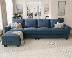 Sectional Sofa Couch for Living Room, 106 Inches L Shaped Couch with Storage, 5 Seater Corduroy Home Sofas, Modern Couches with