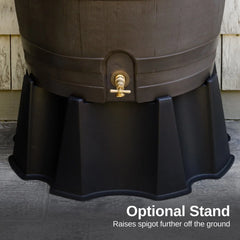 50 Gallon Flat Back Rain Barrel Polyethylene Rainwater Collection System with Durable Brass Spigot UV Resistant Garden Watering