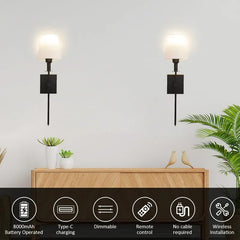 Wall Lights Battery Operated Wall Sconces Set Of 2,Rechargeable Wall Light With Wireless Remote Dimmable,12 Colors Modes