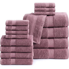 16 Piece Bath Towels - 100% Cotton Towels for Bathroom, Premium Quality Hotel Towels, Highly Soft & Absorbent