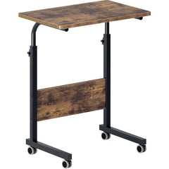 Rolling Desk Mobile Standing Desk Mobile Side Table 23.6 Inches w/Wheels Adjustable Movable Portable Laptop Stand for Bed Sofa