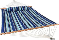 Double Quilted Fabric Hammock with Universal Steel Stand - 450-Pound Capacity - Black Stand