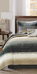 King Comforter Set, Bed in a Bag King, Watercolor Print Coastal Comforter & Chambray Cotton Sheet Set, All Season Bedding Set