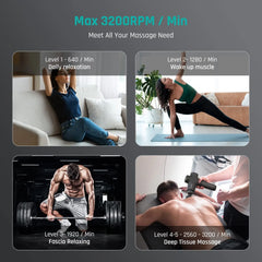 Mebak 3 Massage Gun, Professional Muscle Percussion Massage Gun,Portable Massager Gun for Shoulder Leg Back Body Pain Relief