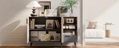 47" Sideboard Cabinet with 2 Doors and Drawer, Sideboard Buffet Cabinet with Storage, Coffee Bar with Adjustable Shelves