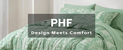 PHF 7 Pieces California King Bed in A Bag, Ultra Soft Comforter Set & Sheet Set, Reversible Botanical Bedding Set Include Comfor