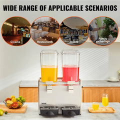 VEVOR 18L 1 2 3 Tanks Commercial Beverage Dispenser Ice Tea Drink Machine for Cold Drink Restaurant Hotel Party