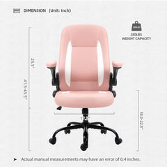 Pink Office Chair Executive Desk Chair with arms High Back Modern Computer Chairs for Women