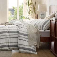 Cotton Duvet Cover King - 100% Cotton Waffle Weave Coconut White Duvet Cover King Size, GentleSoft™ and Breathable Bedding Set