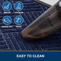 Front Door Mat Outside Entrance, Heavy Duty Outdoor Indoor Natural Rubber Doormat, Non Slip, Trap Dirt and Moisture, Easy Clean,