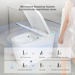 Smart Toilet with Bidet Built In, Foot Sensor Operation, Elongated Tankless Toilet with Automatic Flush,Heated Bidet Seat
