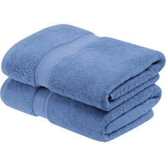 Egyptian Cotton Pile Bath Towel Set of 2, Ultra Soft Luxury Towels, Thick Plush Essentials, Absorbent Heavyweight, Guest Bath
