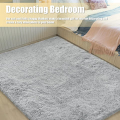 Ultra Soft Fluffy Area Rugs for Bedroom Living Room 8x10, Nursery Rug, Non-Slip Carpet for Kids Dorms Decor, Rug