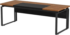 Conference Table with Splicing Board, Meeting Tables for Home Office, Business Training Seminar Table with Stylish Metal Legs