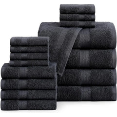 16 Piece Bath Towels - 100% Cotton Towels for Bathroom, Premium Quality Hotel Towels, Highly Soft & Absorbent