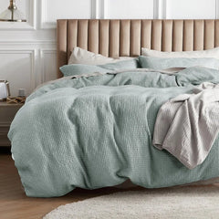 Cotton Duvet Cover King - 100% Cotton Waffle Weave Coconut White Duvet Cover King Size, GentleSoft™ and Breathable Bedding Set