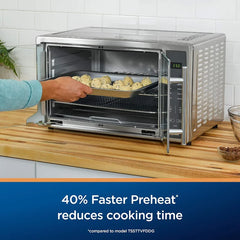 Air Fryer Oven, 10-in-1 Countertop Toaster, Large Enough for 2 Pizzas, Stainless Steel French Doors, XL Sized