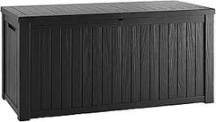 180 Gallon Lockable Resin Deck Box, Waterproof & UV-Resistant Outdoor Storage Box for Cushion & Delivery Storage, Coffee