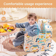 Cloud-Like Comfy Printed Kids Sofa Toddler Reading Chair with Washable Cover Carrying Handle
