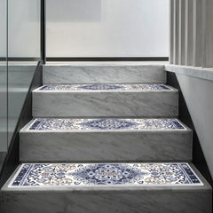 15PCS Rug Tread Bohemian Non Slip Indoor Stair Rugs Stairway Carpet Rugs Indoor Skid Resistant Stair Tread for Dogs Kids & Elder